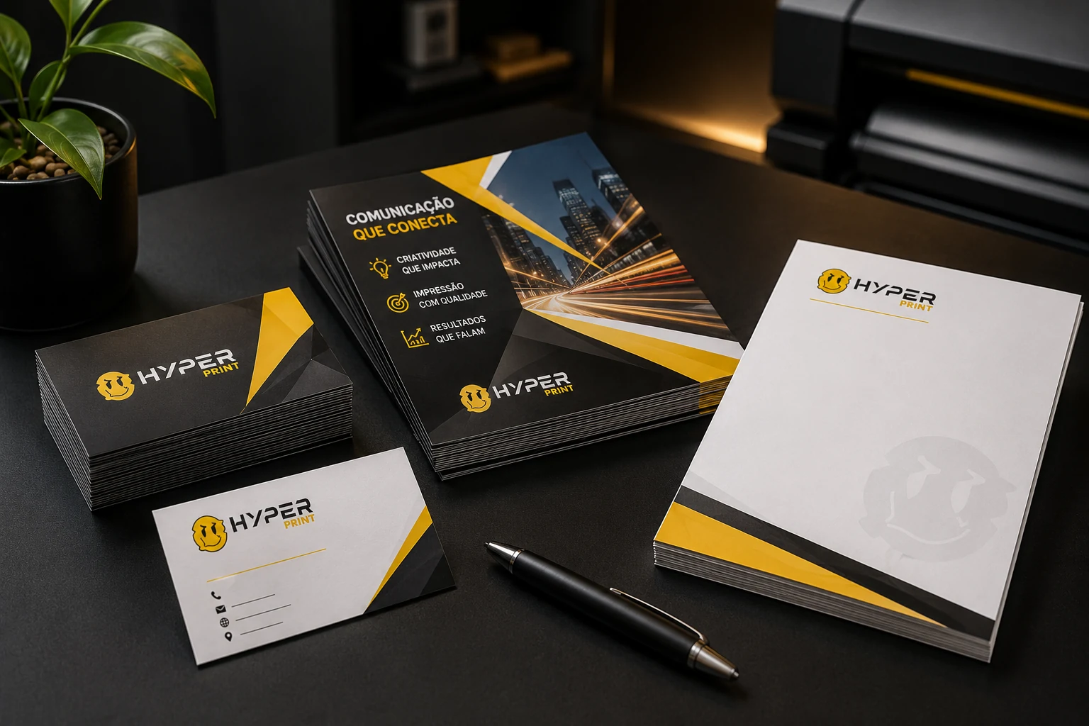 Cartões de visita, panfletos e papel timbrado personalizados da Hyper Print