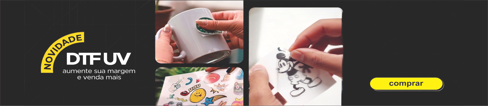 Impressão DTF UV personalizada para produtos e brindes