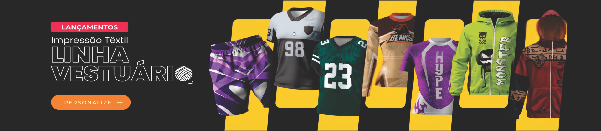 Impressão têxtil e linha de vestuário personalizada da Hyper Print